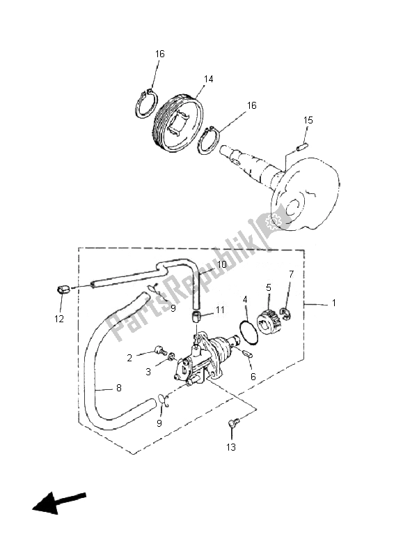 Alle onderdelen voor de Oliepomp van de Yamaha YN 50R Neos 2010