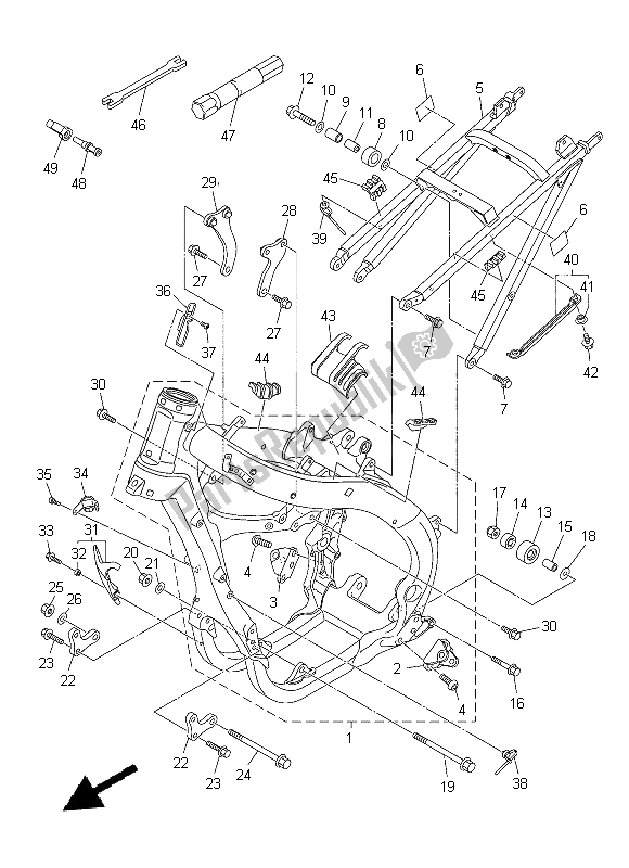 Alle onderdelen voor de Kader van de Yamaha YZ 450F 2015