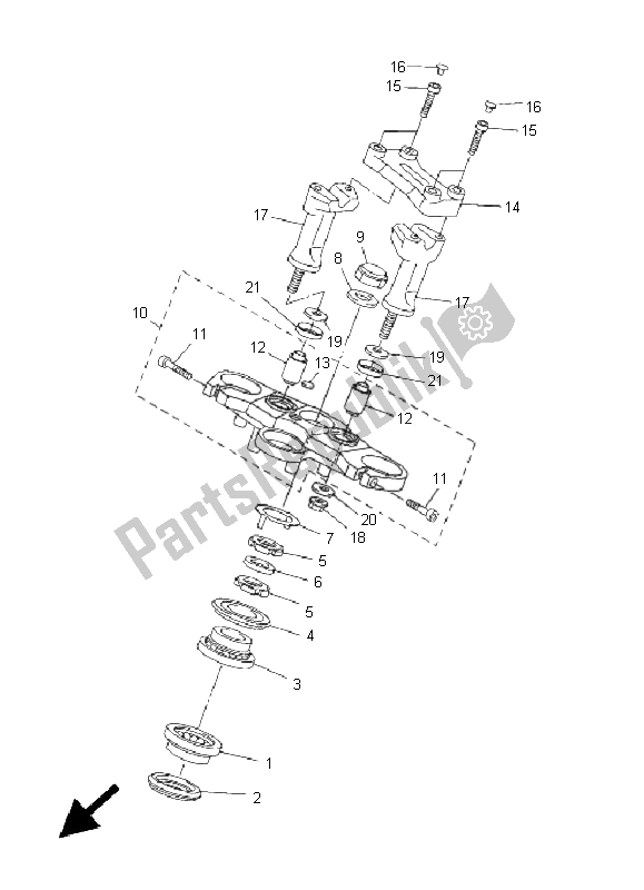 All parts for the Steering of the Yamaha FZ1 N Fazer 1000 2011