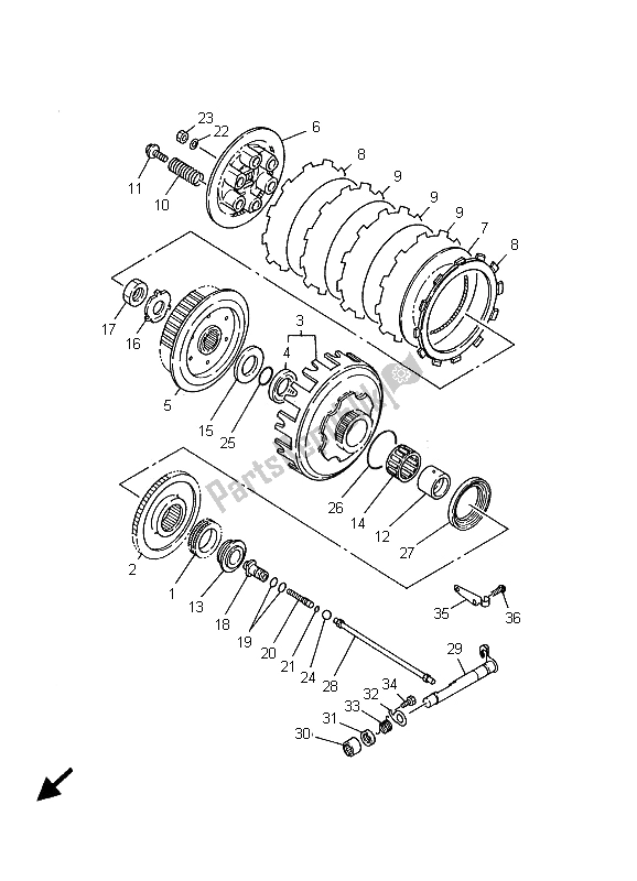 Todas las partes para Embrague de Yamaha TZ 250 2001