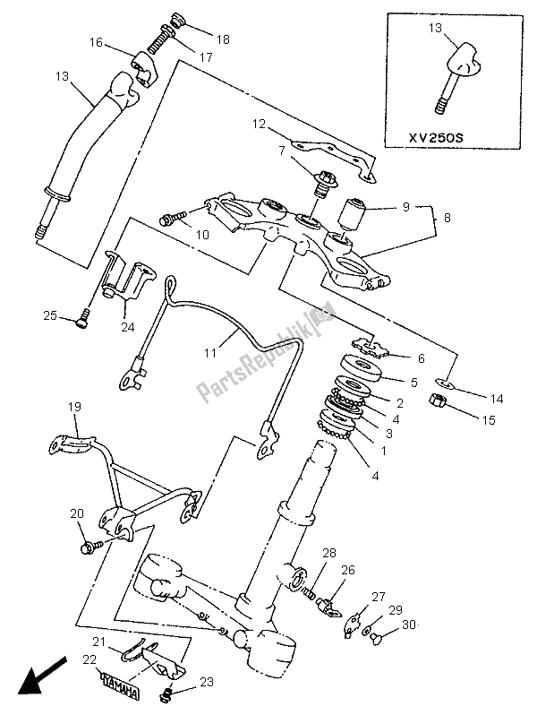 Toutes les pièces pour le Pilotage du Yamaha XV 250 S Virago 1995