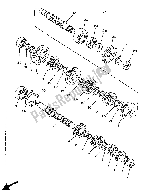 Toutes les pièces pour le Transmission du Yamaha TZR 125R 1992