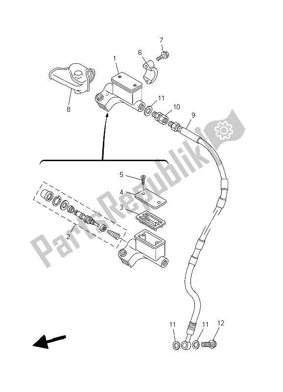 All parts for the Front Master Cylinder (lw) of the Yamaha TT R 125E SW LW 2006