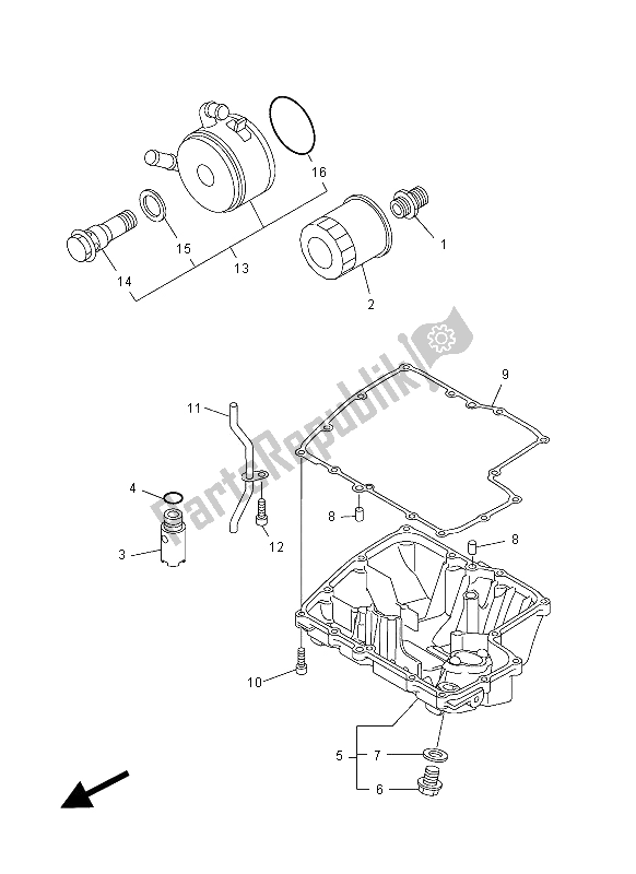 All parts for the Oil Cleaner of the Yamaha FZ1 SA 1000 2012