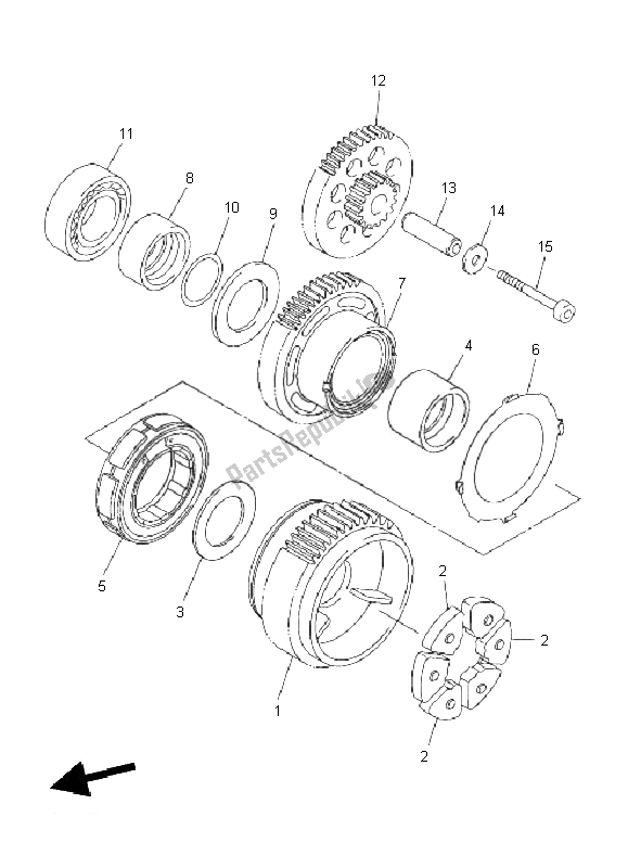 All parts for the Starter of the Yamaha FZ8 S Fazer 800 2011