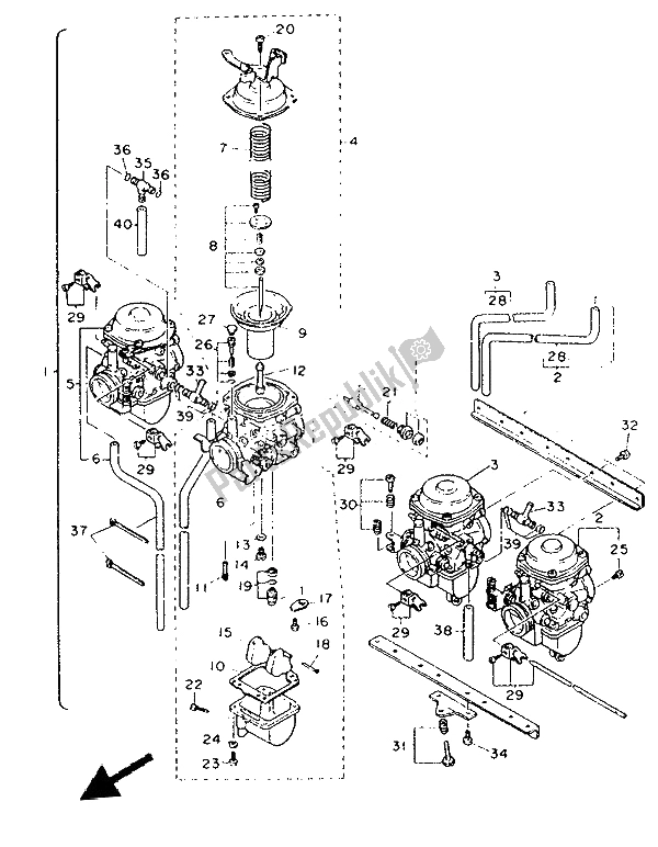 Todas las partes para Alternativo (carburador) de Yamaha FJ 1200 1992