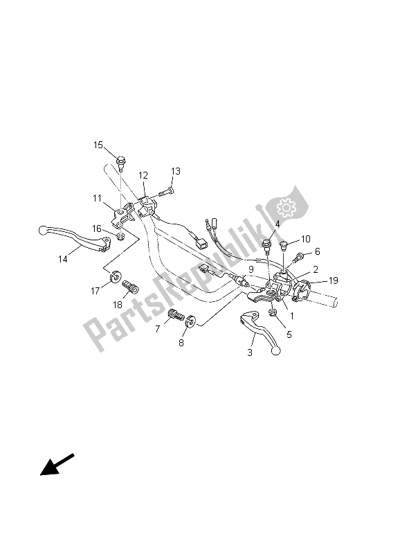 Tutte le parti per il Interruttore E Leva Maniglia (sw) del Yamaha TT R 125E SW LW 2003