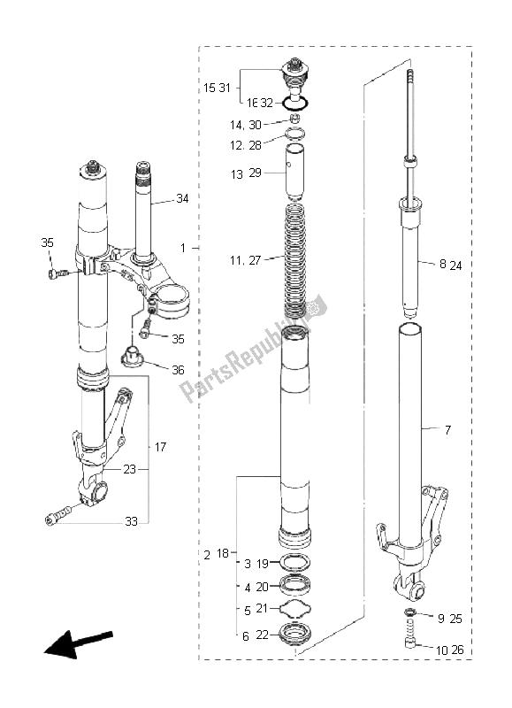 Tutte le parti per il Forcella Anteriore del Yamaha FZ1 N Fazer 1000 2009