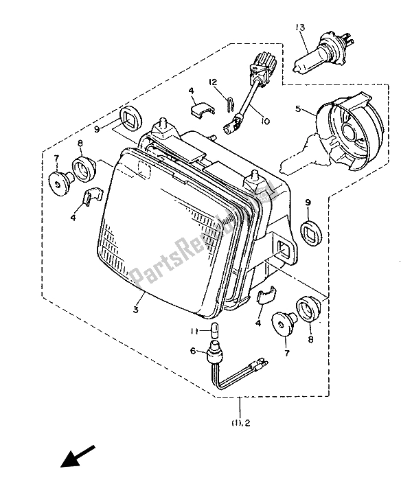 All parts for the Alternate (headlight) (for Finland) of the Yamaha FJ 1200 1986