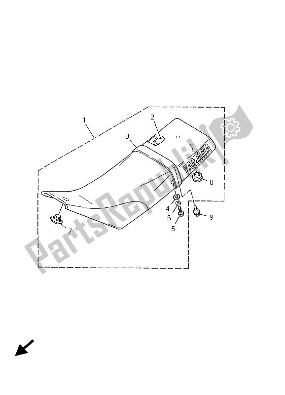 All parts for the Seat of the Yamaha TW 125 2001