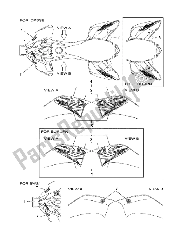 Toutes les pièces pour le Graphique du Yamaha YFM 250R 2010