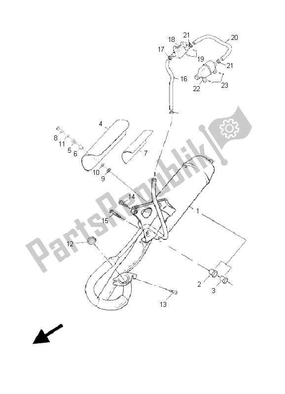 All parts for the Exhaust of the Yamaha CS 50 RR LC JOG 2008