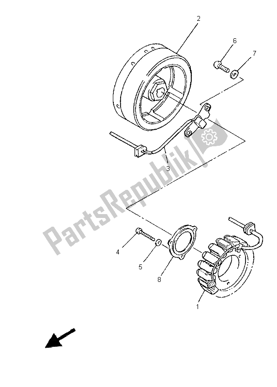 Toutes les pièces pour le Générateur du Yamaha XVZ 1300A Royalstar 1997