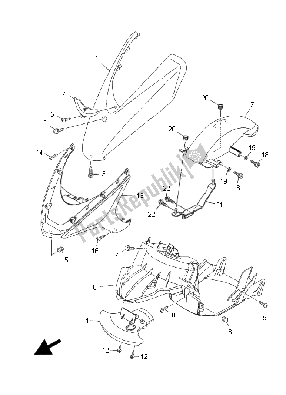 All parts for the Fender of the Yamaha XC 125E Vity 2008