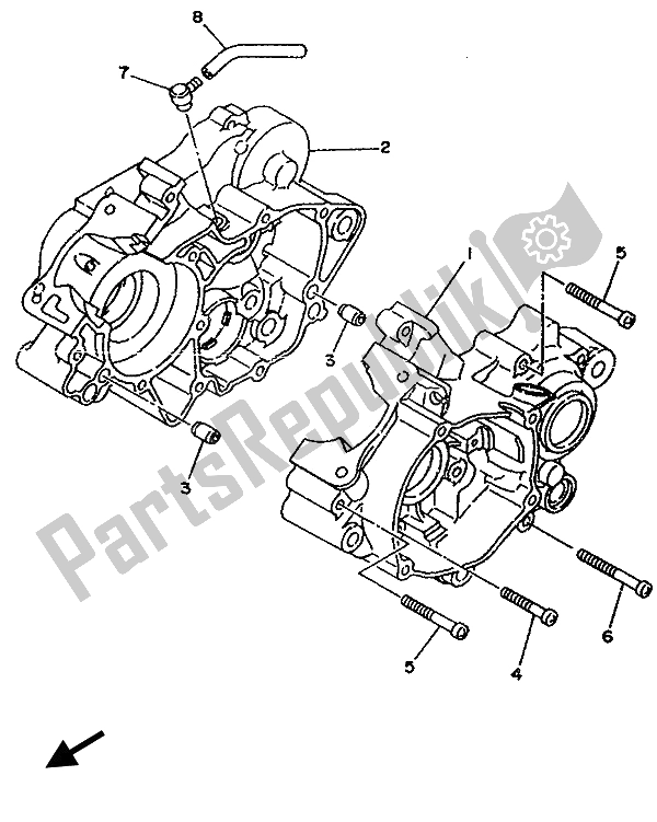 Todas las partes para Caja Del Cigüeñal de Yamaha YZ 80 LC 1993