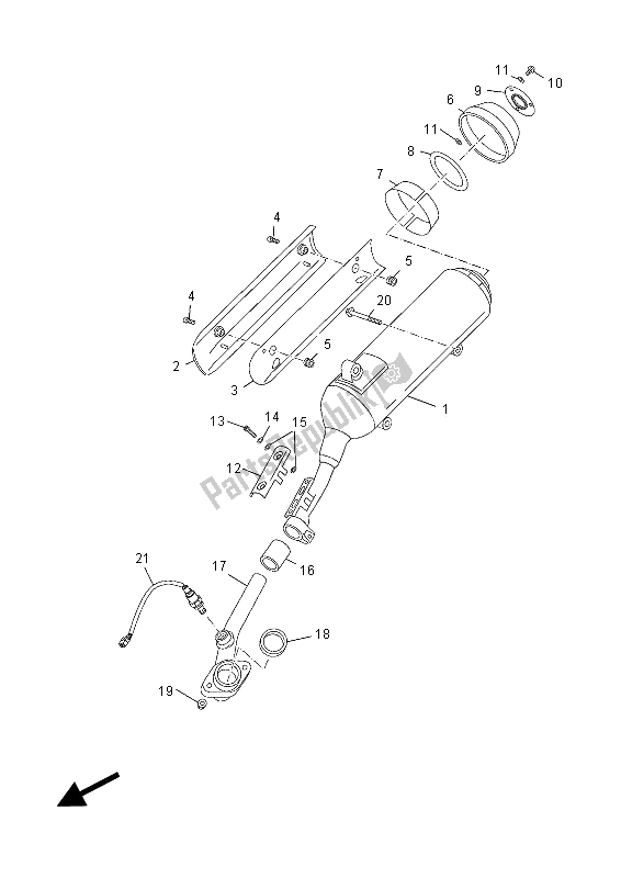 All parts for the Exhaust of the Yamaha YP 250R X MAX 2012