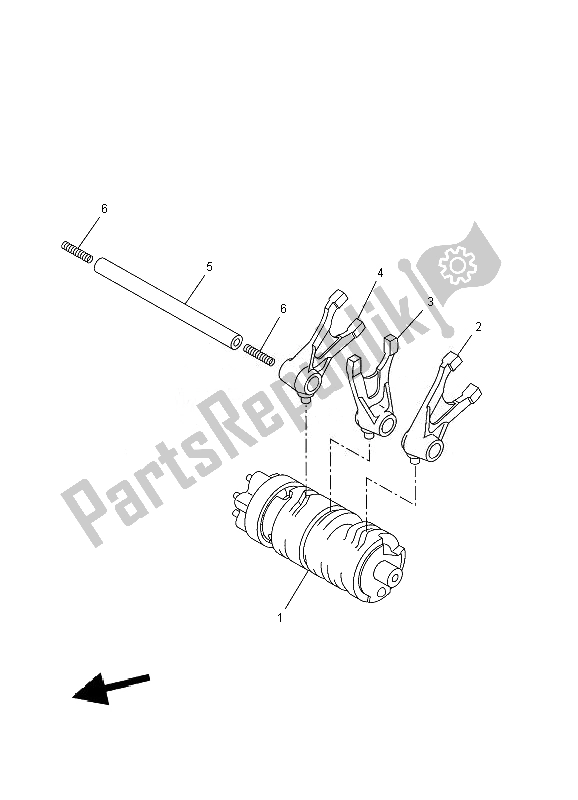 All parts for the Shift Cam & Fork of the Yamaha YZF R 125 2010