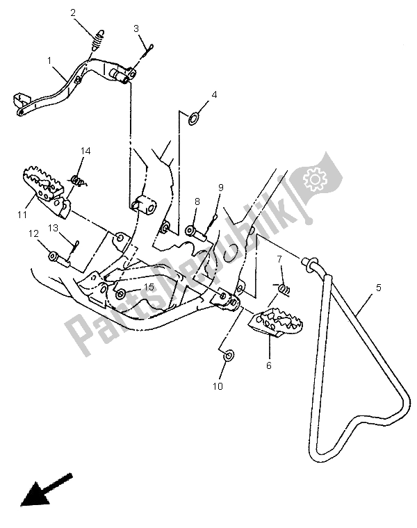 Todas as partes de Suporte E Apoio Para Os Pés do Yamaha YZ 80 LC 1998