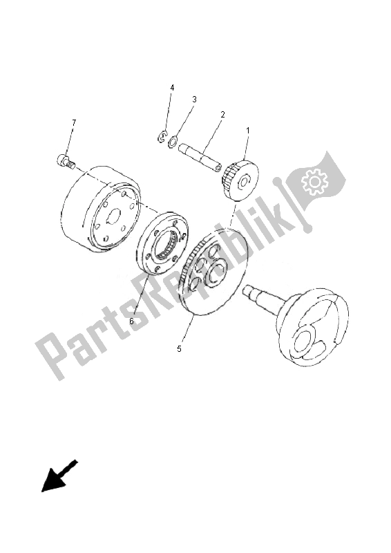 All parts for the Starter of the Yamaha YP 250R X MAX 2007