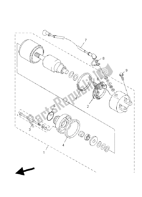 All parts for the Starting Motor of the Yamaha YP 400 Majesty 2011