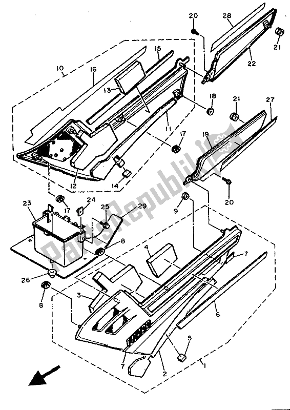 Toutes les pièces pour le Couvercle Latéral Et Réservoir D'huile du Yamaha FJ 1200 1992