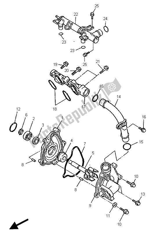 Toutes les pièces pour le Pompe à Eau du Yamaha YZF 750R 1996