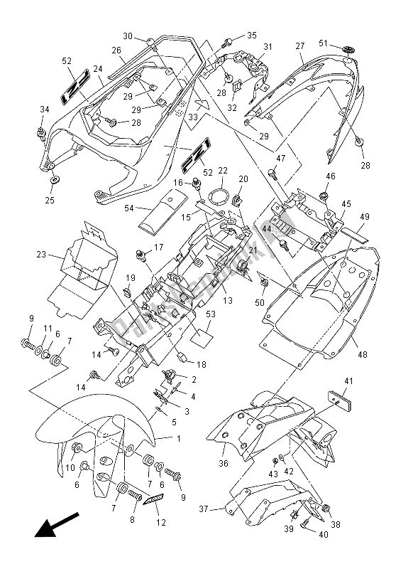 Tutte le parti per il Parafango del Yamaha FZ1 NA 1000 2012