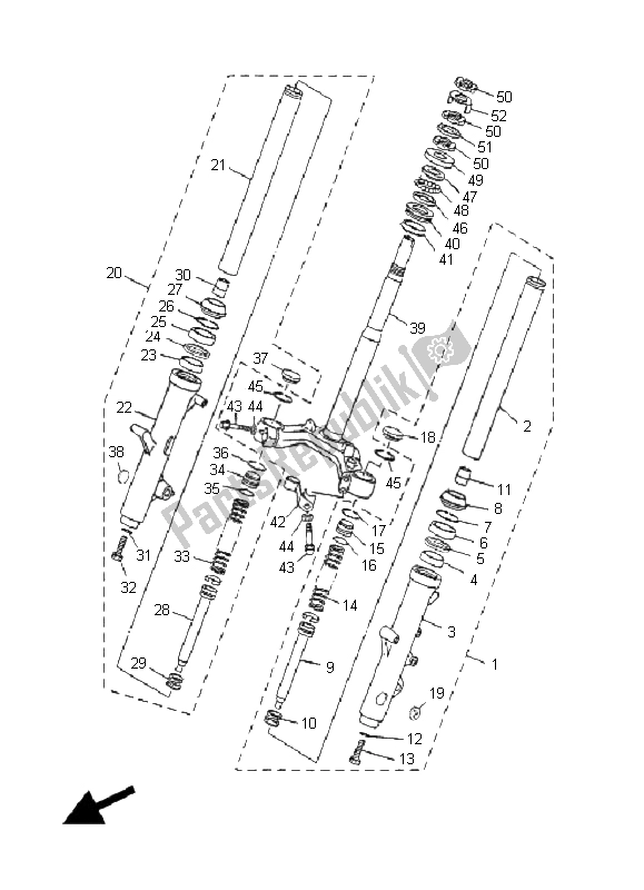 Tutte le parti per il Forcella Anteriore del Yamaha YP 125R E Majesty 2008