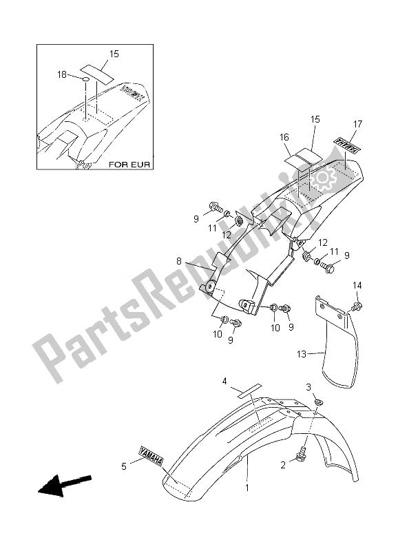 All parts for the Fender of the Yamaha YZ 85 SW LW 2007