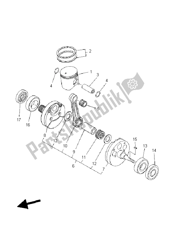 All parts for the Crankshaft & Piston of the Yamaha YZ 250 2011