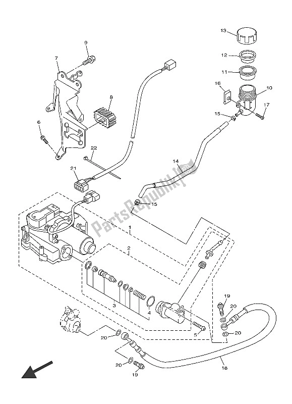 Todas las partes para Actuador De Embrague de Yamaha FJR 1300 AS 2016