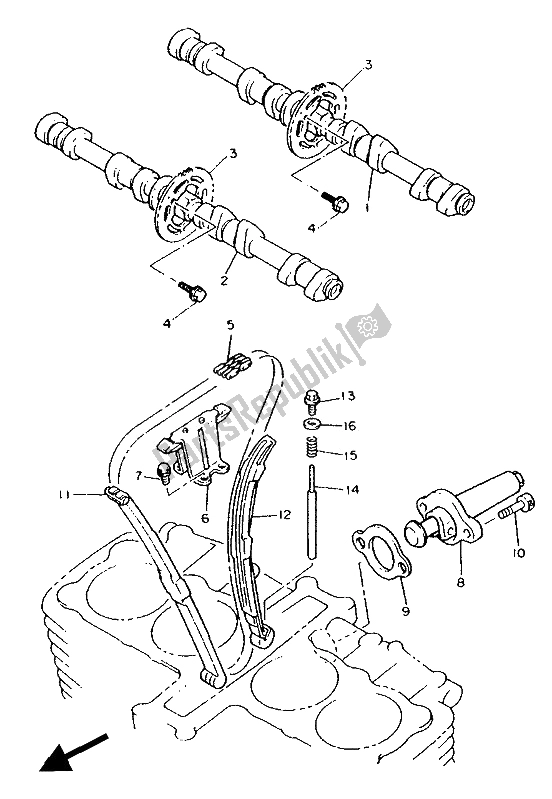 Tutte le parti per il Albero A Camme E Catena del Yamaha FJ 1200A 1991