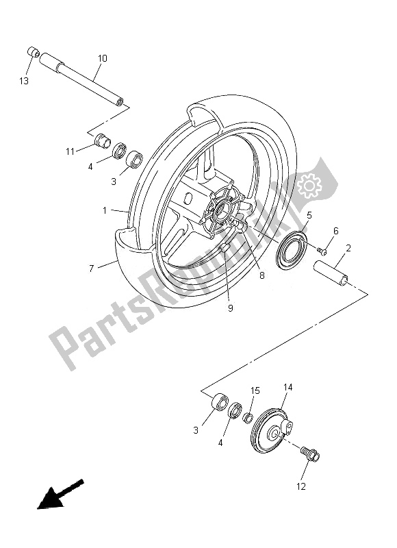 Tutte le parti per il Ruota Anteriore del Yamaha FJR 1300 AE 2014