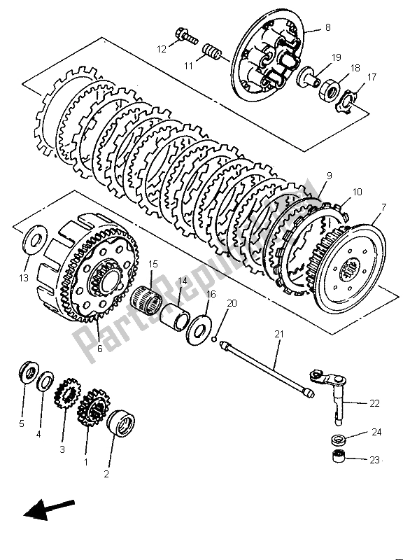 Wszystkie części do Sprz? G? O Yamaha YZ 250 1996