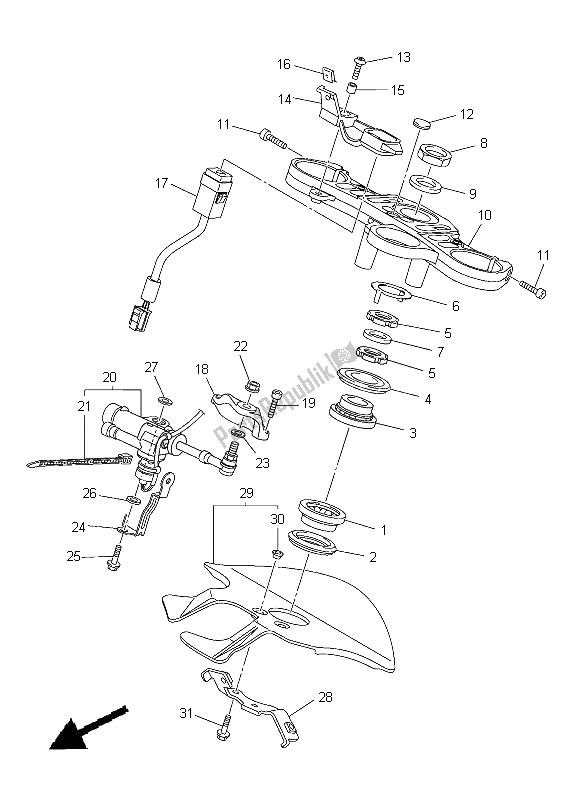 Todas las partes para Direccion de Yamaha YZF R1 1000 2012
