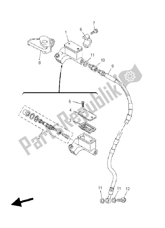 All parts for the Front Master Cylinder of the Yamaha TT R 125E SW LW 2011