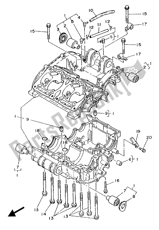 Todas las partes para Caja Del Cigüeñal de Yamaha TZR 250 1989