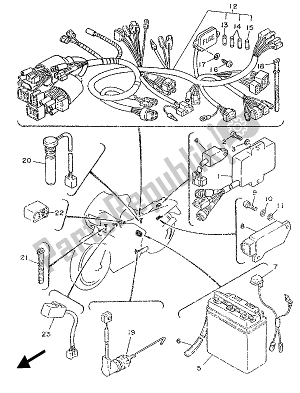 Alle onderdelen voor de Elektrisch 1 van de Yamaha TZR 250 1987