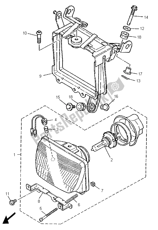 Tutte le parti per il Faro del Yamaha XT 600E 1996