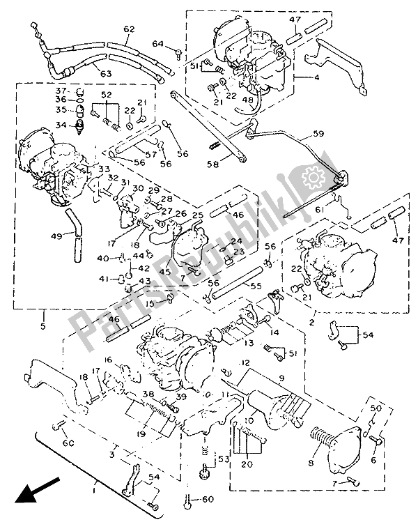 Todas las partes para Carburador de Yamaha XVZ 13 TD Venture Royal 1300 1989