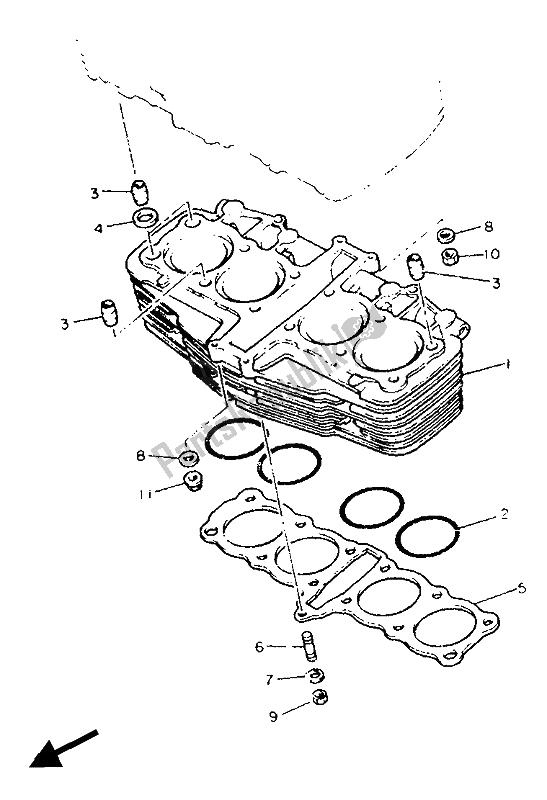 Tutte le parti per il Cilindro del Yamaha FJ 1200A 1991