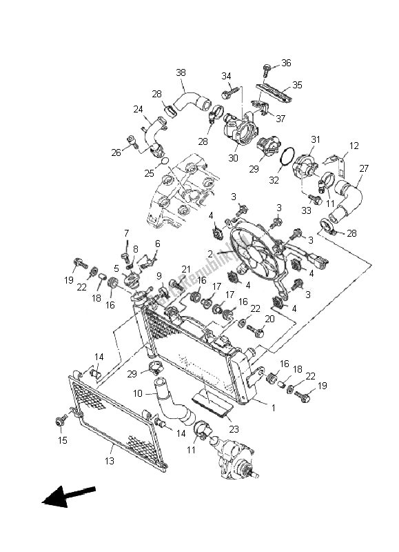 Toutes les pièces pour le Tuyau De Radiateur du Yamaha TDM 900A 2010