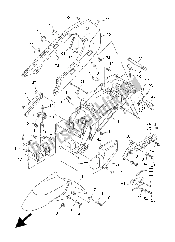 All parts for the Fender of the Yamaha FJR 1300 2001