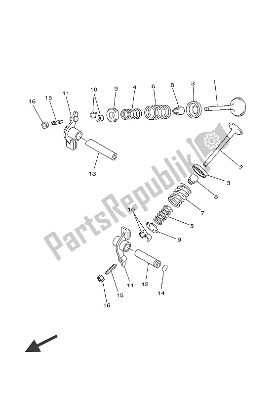 Alle onderdelen voor de Klep van de Yamaha YP 250 RA 2016