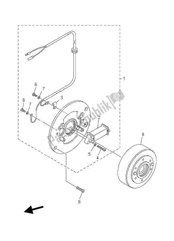 Toutes les pièces pour le Générateur du Yamaha PW 80 2006