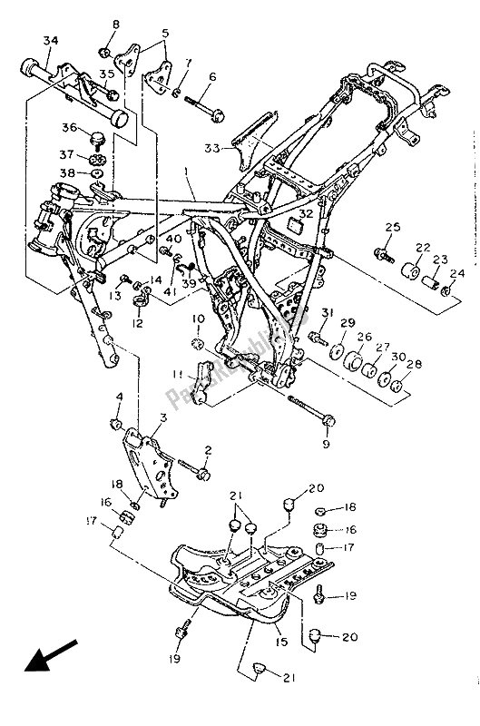 Tutte le parti per il Telaio del Yamaha XT 600Z Tenere 1989