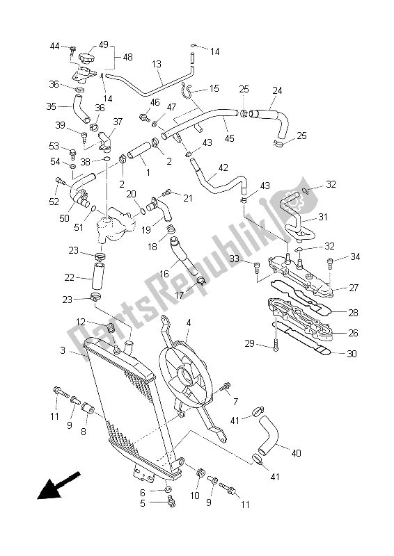 All parts for the Radiator & Hose of the Yamaha XVZ 13 TF 1300 1999