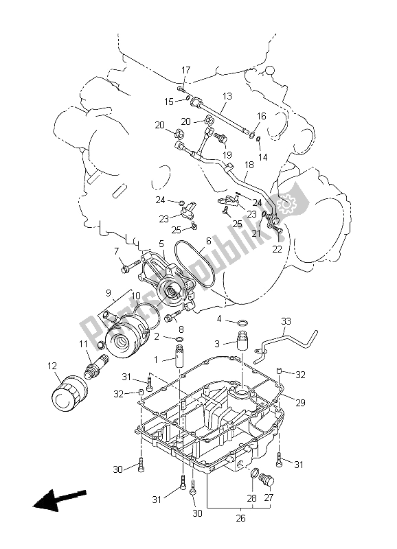 All parts for the Oil Cleaner of the Yamaha VMX 17 1700 2009