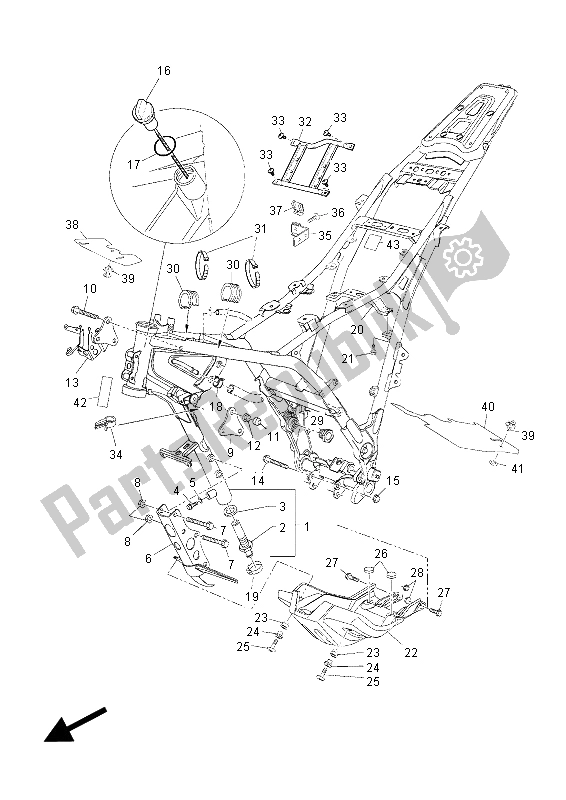 All parts for the Frame of the Yamaha XT 660 ZA Tenere 2015