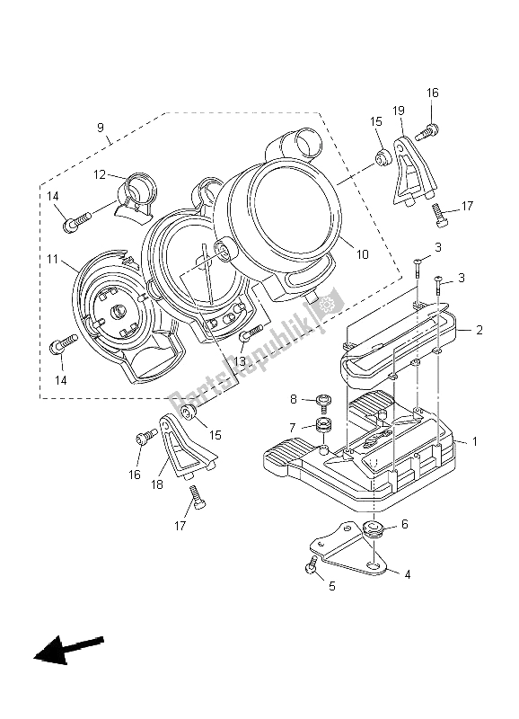 Tutte le parti per il Metro del Yamaha VMX 17 1700 2009